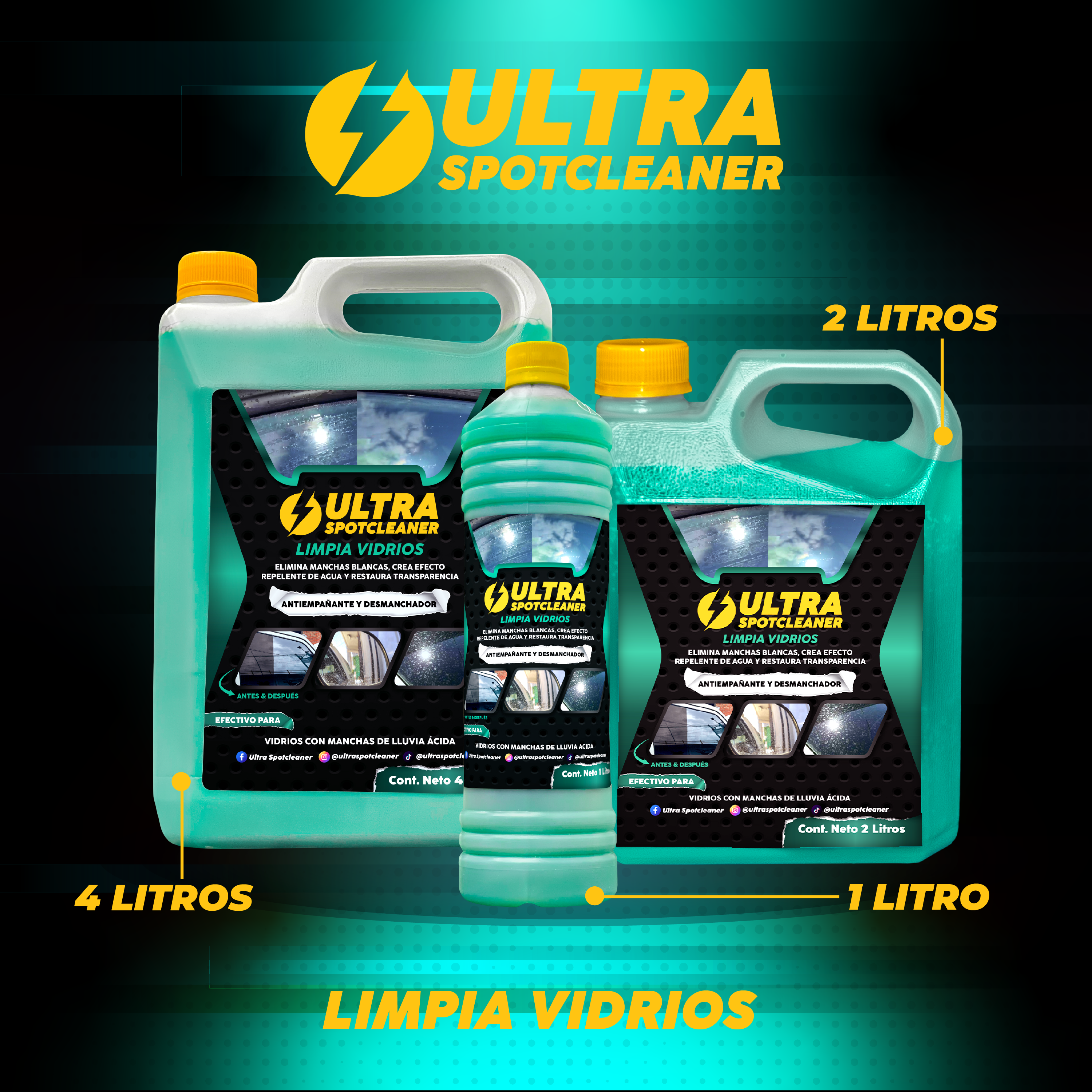 LIMPIA VIDRIOS - TAMAÑO: 2 LITROS